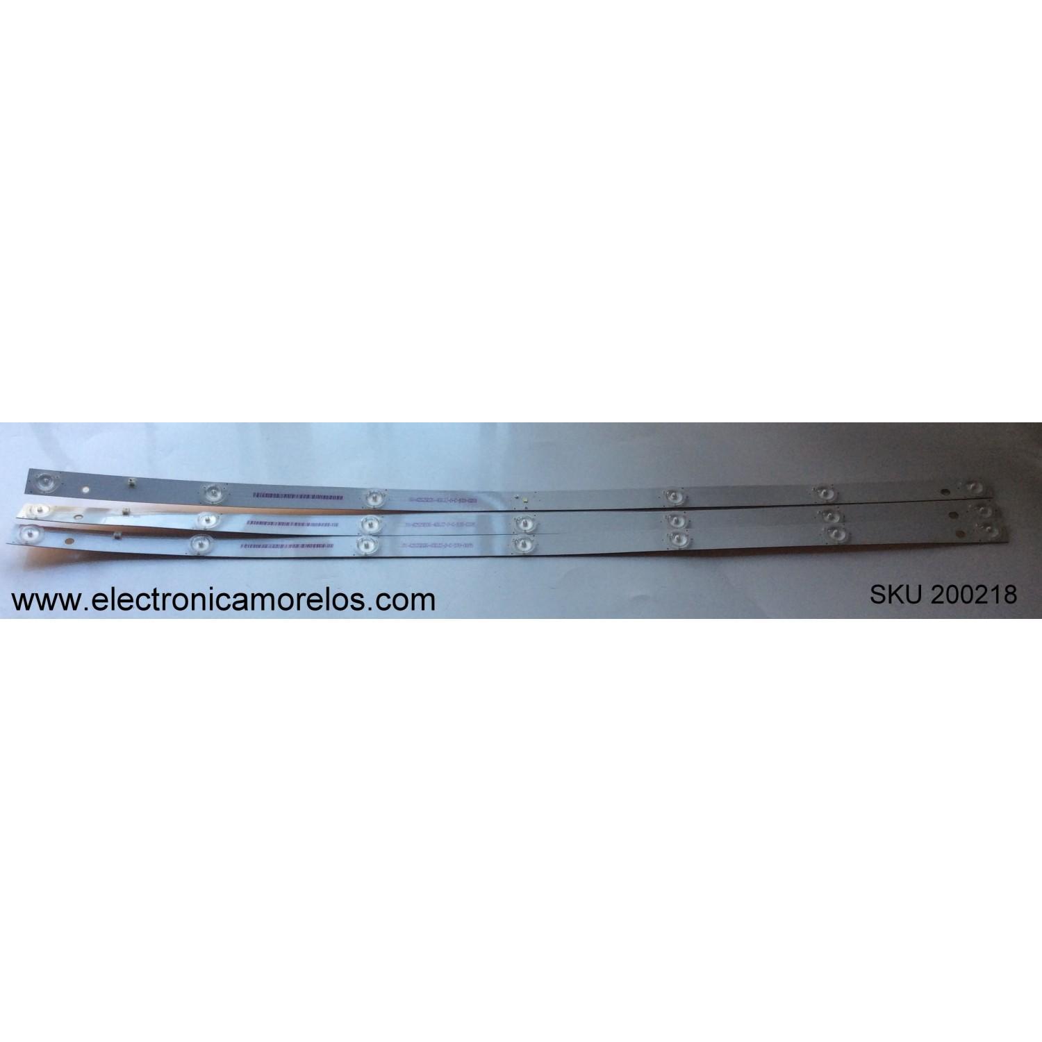 KIT DE LED PARA TV / INSIGNIA T430HVN01.5 / YX-42S25E06-4DDJ2-0-C-539-0201 / 420TV07 V2 / MODELO NS-43D420NA16